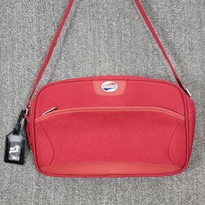 Vintage American Tourister Carry On Shoulder Bag Red Ricardo Beverly Hills Tag